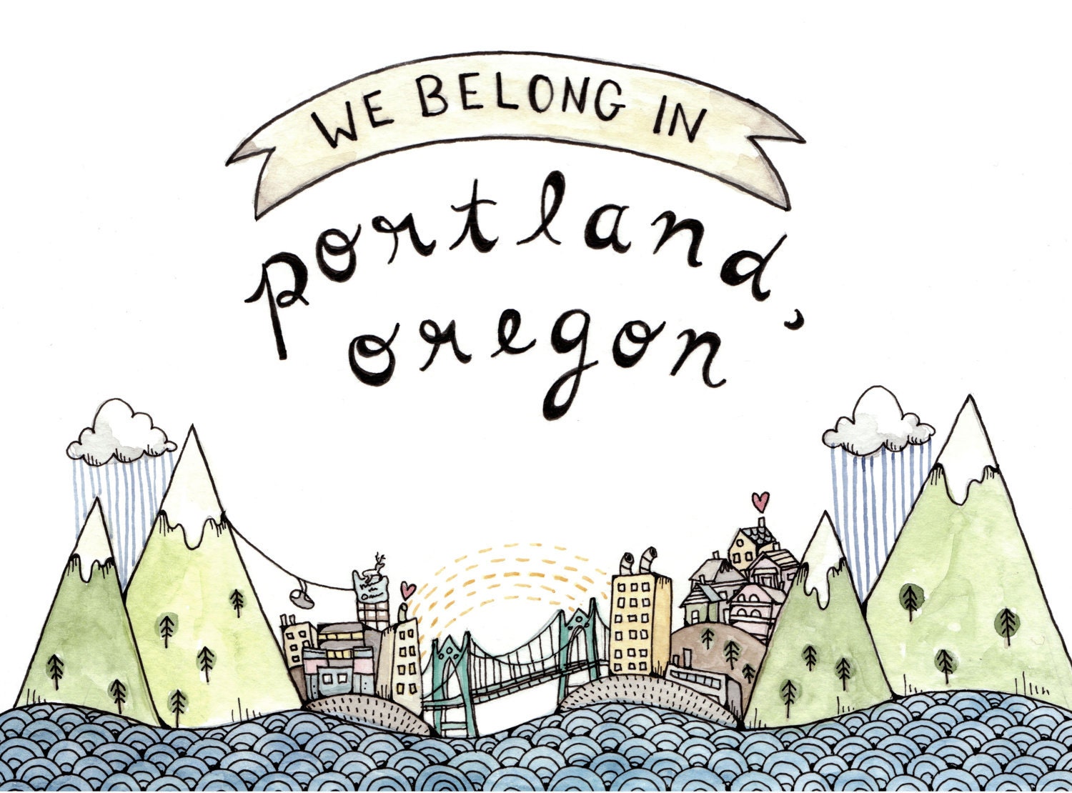 We Belong in Portland Postcard