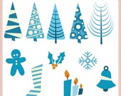 All Blue Christmas Clip Art