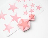 Starry Showers Hand Carved Rubber Stamp for Acrylic Blocks
