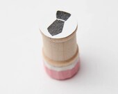 Mini Black Tie Hand Carved Stamp on Spool