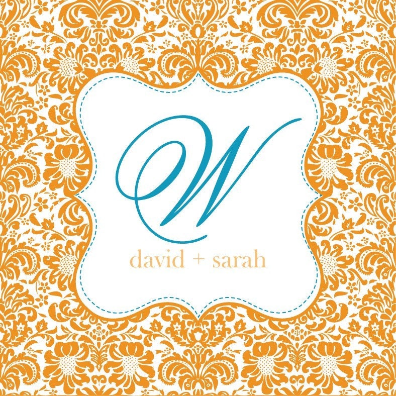 BLISS DAMASK Square Wedding Invitation -- Entire Suite Available Upon Request