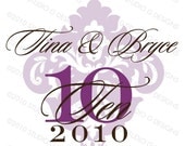 TINA DAMASK STYLE Wedding Monogram -- Digital File