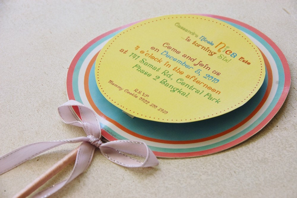 Nica's Lollipop printable party invitation