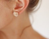 Ear studs Treasures of the sea - polymer clay ear styds with sand and sea shell inlays