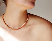 Ray of light - ooak short beaded necklace - ready to ship