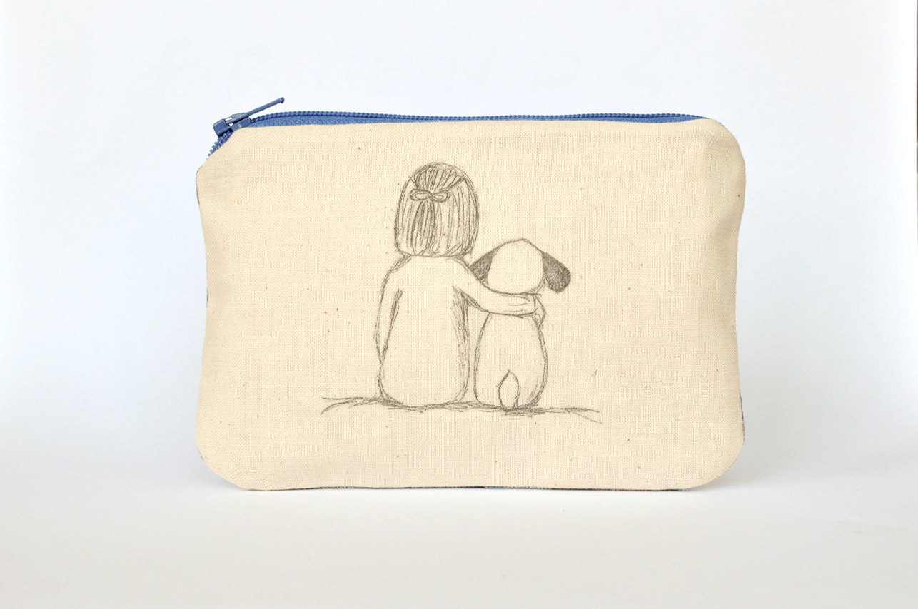 girl's best friend - handmade pouch