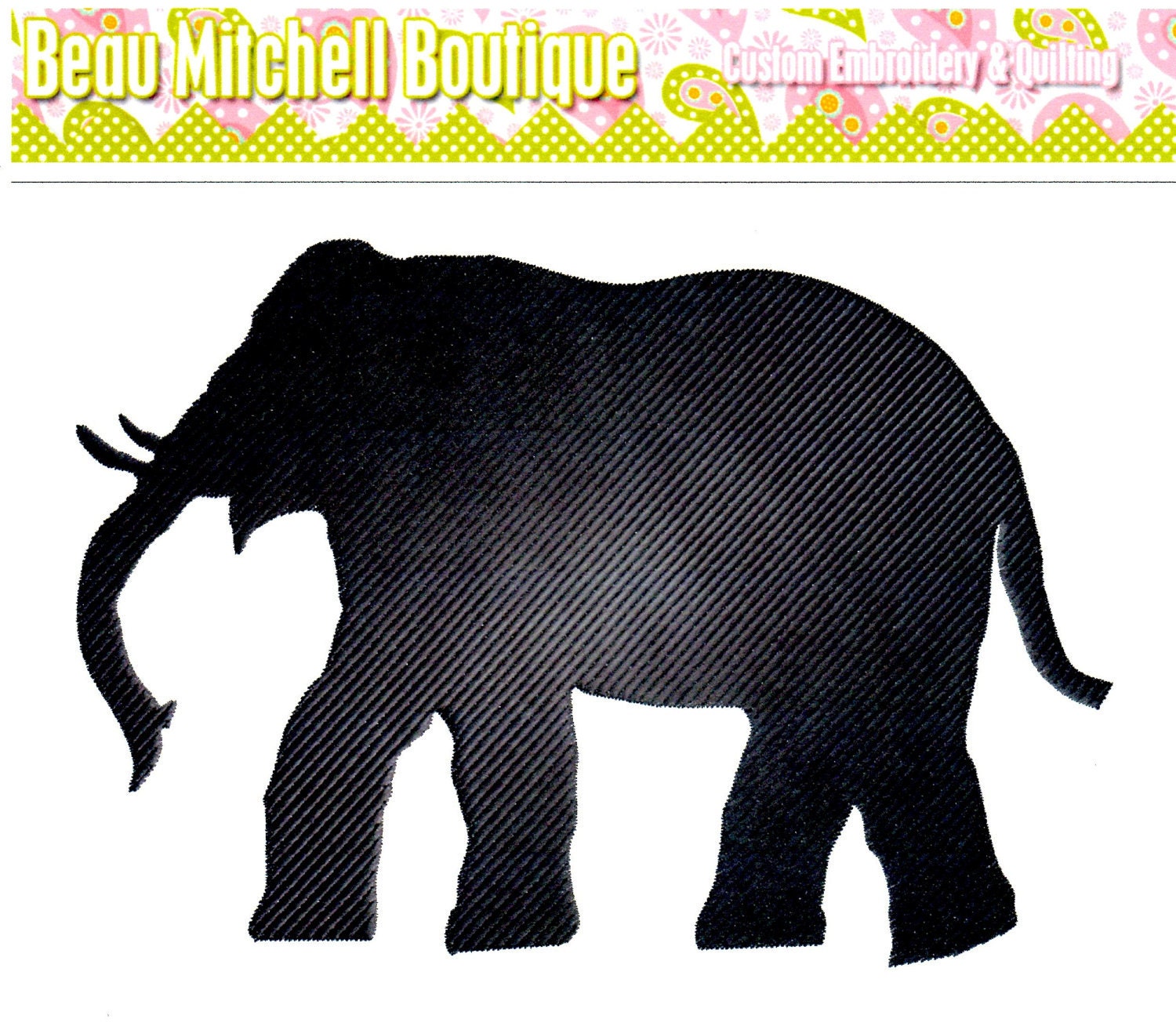 Elephant fill stitch 1 inch, 2 inch, 3 inch, 4 inch and 5 inch