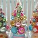 Bottle Brush Tree Snowman Pink & Aqua Christmas Dream Sweet Sugared Bells glass ornaments garland Chic bottlebrush