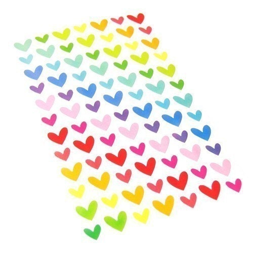 Heart Shaped Stickers - 7 sheets