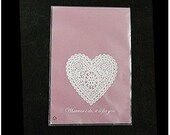 50spc Doily Heart Printing Transparent Gift Bags