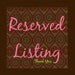 Reserved Listing for MudPuddleBags