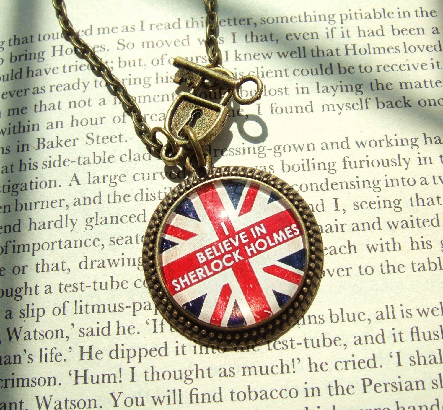 Sherlock Necklace I Believe in Sherlock Holmes Sherlock Holmes Necklace