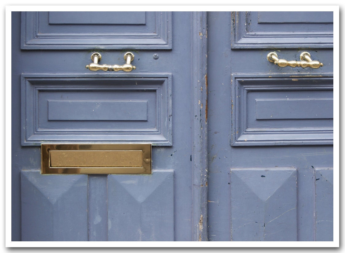 5x7 fine art photograph /// grey blue doors /// paris photo by lesley sico