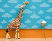 giraffe art, basketball, boys room decor - Standing Tall 8 x 10