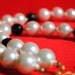 Handmade Black and White Necklace--South Sea Shell Pearl and Onyx Artisan Necklace Gold Filled 19 inches