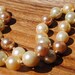 Multi Creams Hand Knotted Artisan South Sea Shell Pearl Necklace Sterling Silver 17 inches