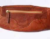 Maple Brown Leather Washbag / Cosmetics Pouch