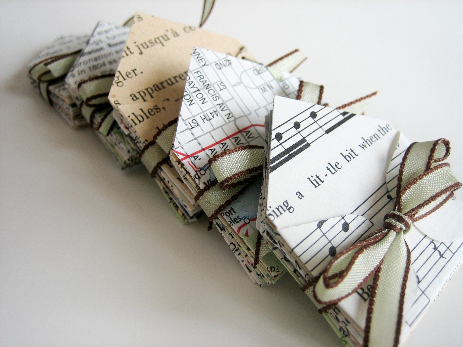 Miniature Envelopes handmade from vintage paper and ephemera - set of 12