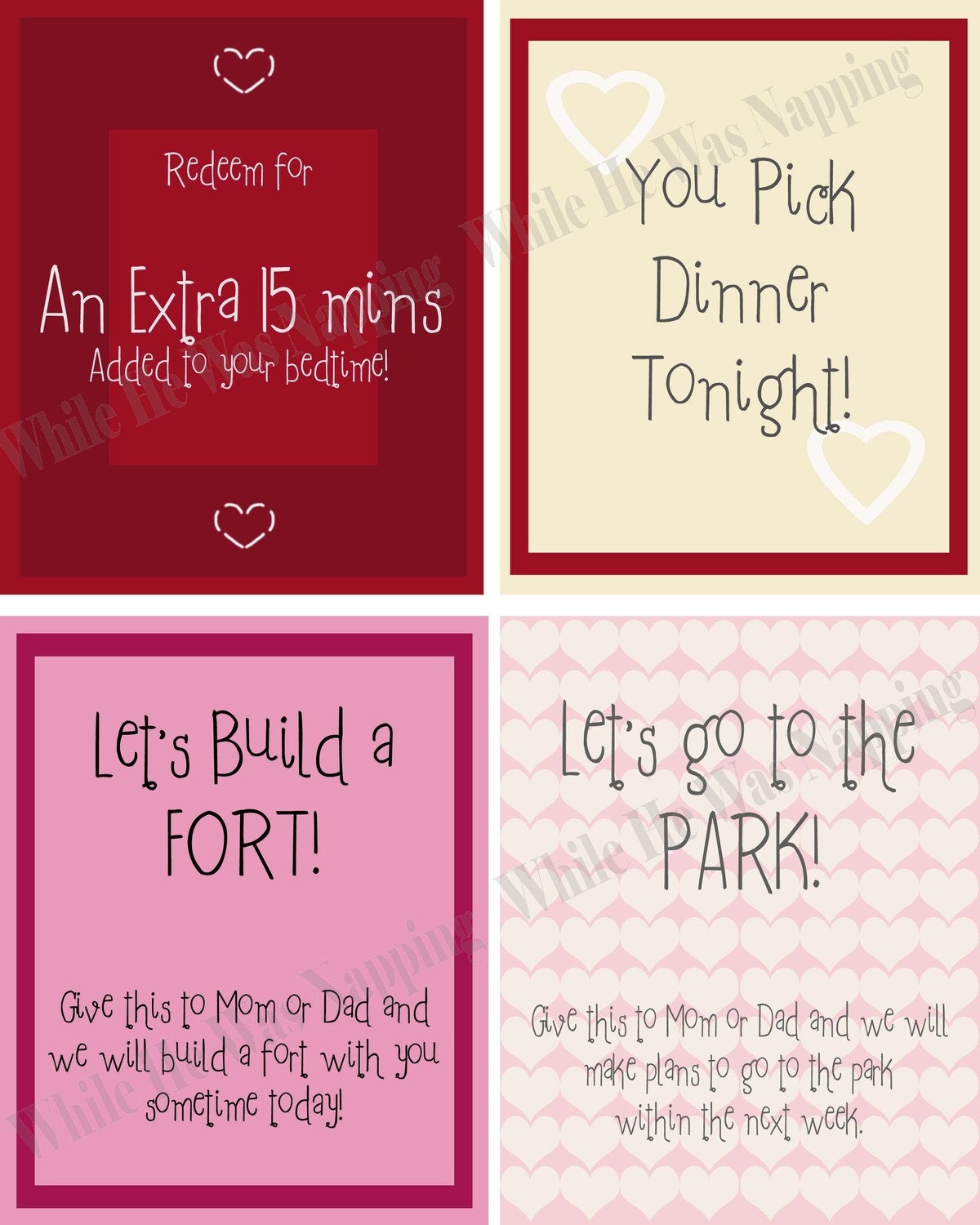 Kid's Valentine Love Coupons