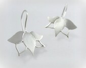 Sterling silver lotus flower earrings