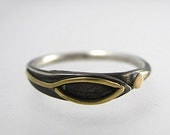 sterling silver 18 karat gold wedding band commitment ring