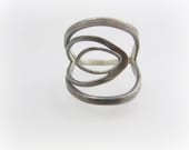 marquise ring oxidized sterling silver
