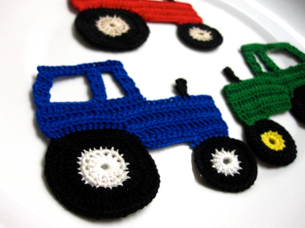 Crochet Tractor Applique Pattern, Crochet Pattern, Tractor Applique PDF Pattern - Crochet Applique Patterns