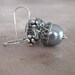 Silver Dangle Acorn Earrings, Drop Earrings, Gray pearl Earrings, Acorn, Wedding, Bridal, Gift