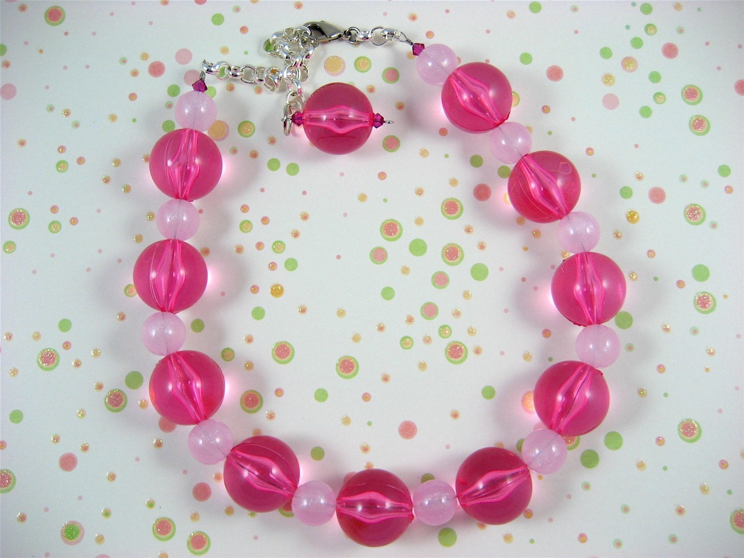 Pink Bubble pOp Glitter Glow Adjustable Choker/Necklace