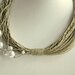 Anna - White Pealrs dance on Linen Necklace / Pearls Necklace / Shell Necklace