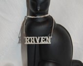 Vintage Raven Name Necklace for a Gothic Wedding Bride at Chat Noir Studio