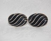 Mens Black Magic Cufflink Set in Midnight Black and Silvertone for the Groom at Chat Noir Studio