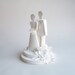Paper Wedding Cake Topper - Bride and Groom - White