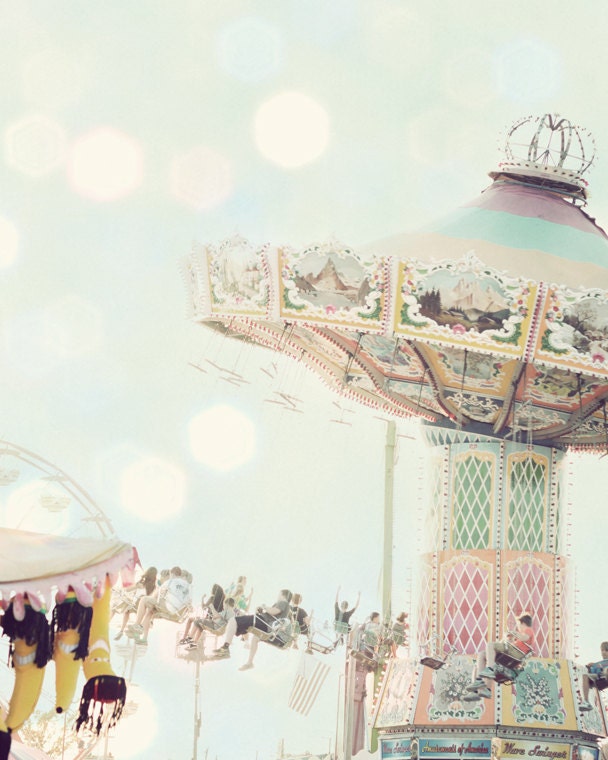 girl nursery art photography print mint pink carnival swing photo vintage nursery decor 8x10 carnival wall art girls room