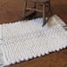 Miniature Doll House Door Mat, Rug, Handwoven, Ivory, Rustic Country Cabin, Cottage, Dollhouse Home Decor Textile, Model, Hobby Collector