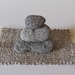 Zen Meditation Stacking Stone Cobble Rock Cairn, Natural Fiber Handwoven Mat, Shelf, Bookcase, Desk, Window Sill, Peace, Tranquility, Calm