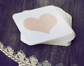 Set of 10 Screenprinted Pink Heart Coasters