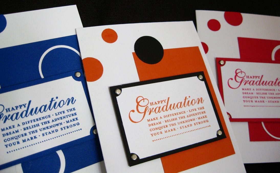 Graduation Card  Handmade   Cusomized to Match School Colors