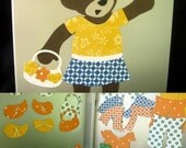 Girl Build A Bear on Tin Box with Magnetic Clothes Custom Made for You