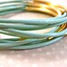 Leather Bangle Bracelets Minty Green Set of 10 Stacking Bangle Bracelets Cockatoo Amy Fine Design
