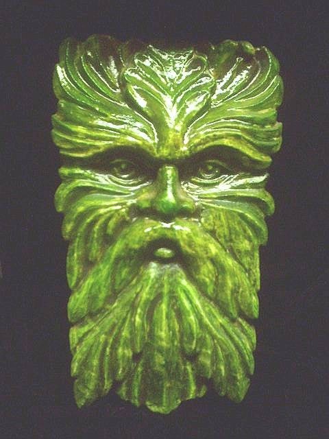 Wise Old Greenman Wall Hanging Celtic Home Decor Gothic Pagan Large Garden Forest Man Nature Face Green Big Tree Spirit Indoor Decor