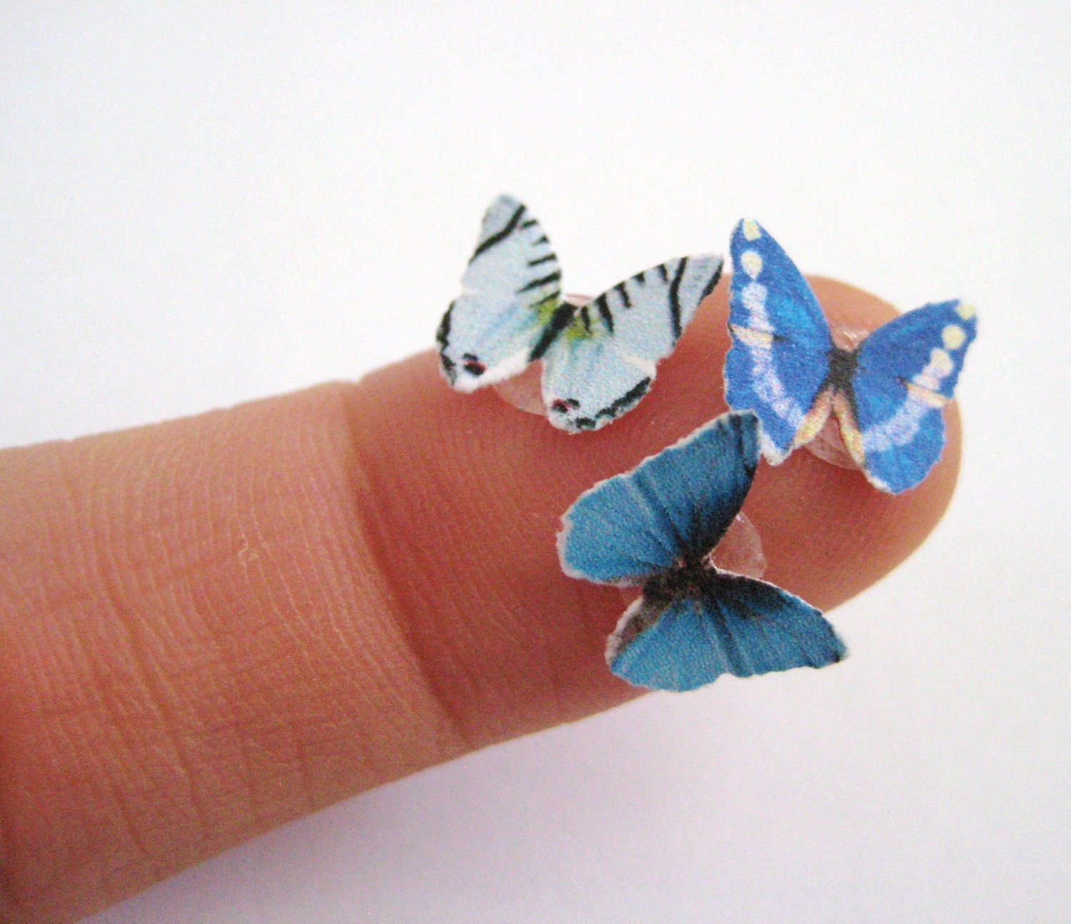 Butterfly Blue Eyeshadow Pigment Winter Eye Decals 3pcs