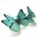 Teal Blue Paper Butterfly Earrings