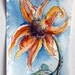 Sunflower pen n ink watercolour giclee print 5x7
