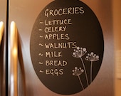 Chalkboard Vinyl Wall Decal (oval floral) - Great for the kitchen, office or anywhere in your home