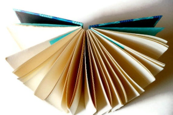 Journal/ Coptic Bound / Hexagon in Blues.