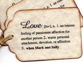 50 Wedding Wish Tags / Wedding Tags / Favor Tags / Love Definition / Escort Tags / Place Cards / Hang Tags / Vintage For Wishing Tree