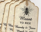 50 Vintage Wedding Favor Tags Wedding Gift Tags Wedding Wish Tags Meant To BEE  Tags Personalized Escort Tags Place Cards / Labels