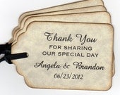 50 Personalized Wedding Favor Tags Tags  / Gift Tags / Shower Favor Tags / Thank You / Labels Hang Tags - Vintage Style Personalize
