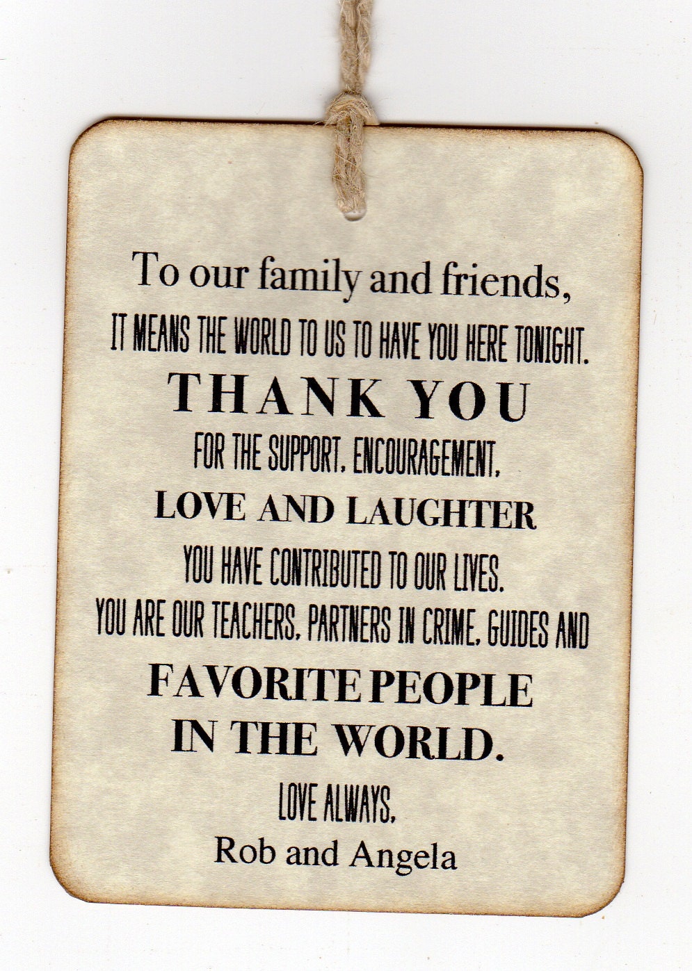 50 Wedding Reception Thank You Place Card Tags - Escort Tags - Vintage Style